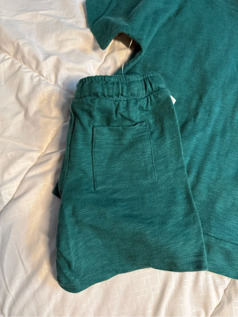 Kids' Teal/green Hooded Short Set - Soft Summer Outfit